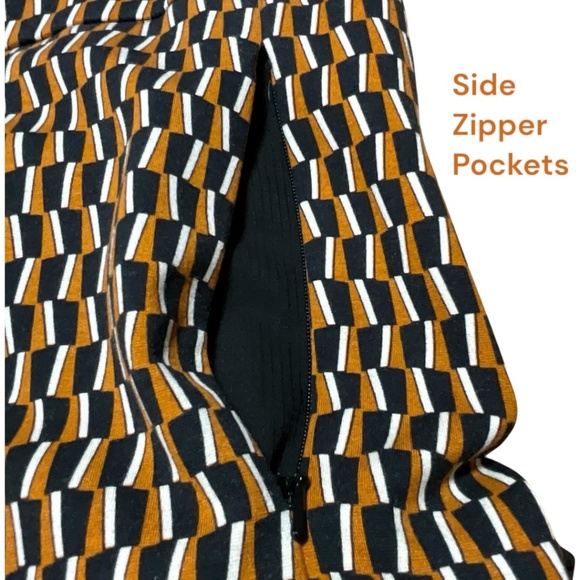 BETABRAND Geometric Chevron Print Yoga Work Pants Side Zippered Pockets US Sz XL - Picture 10 of 12